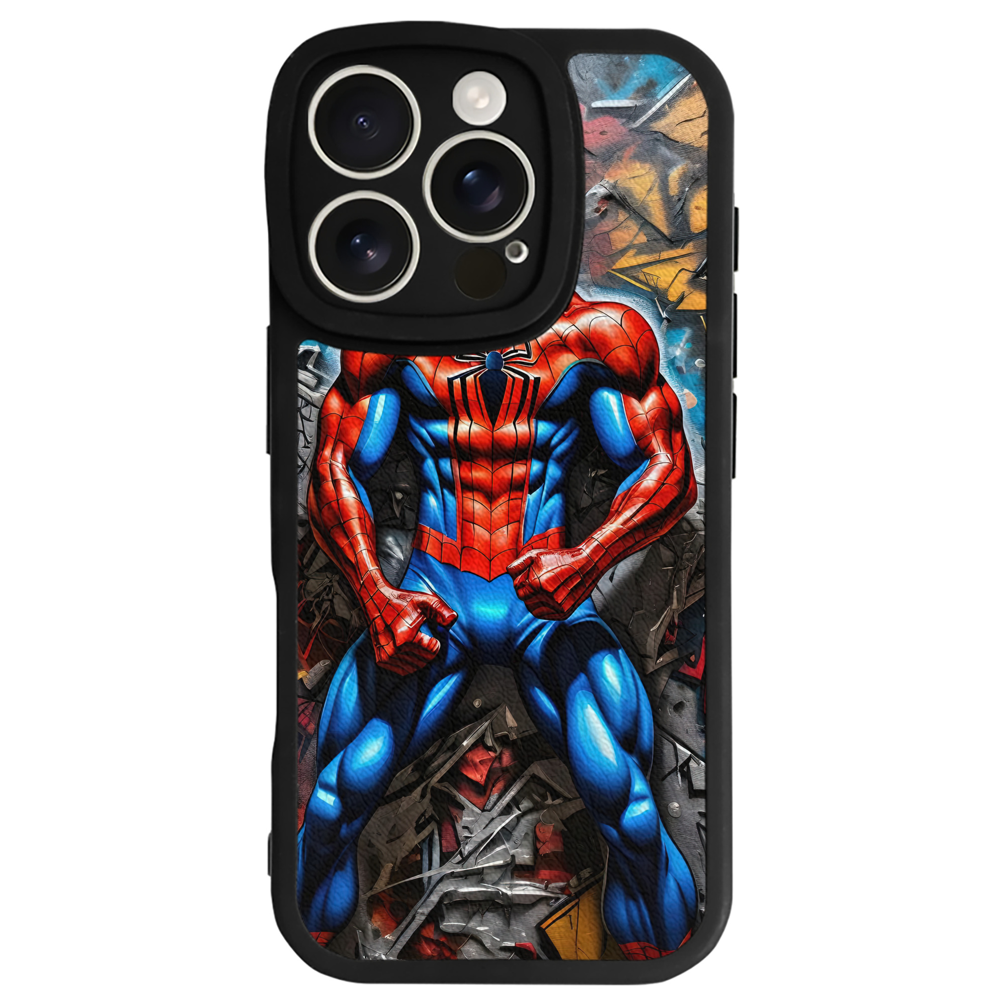 Spider Man スパイダーマン 【iPhone 16シリーズ対応】シリコンスマホケース（レザー調） 材質：シリコン